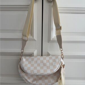 Checkered Cream Emmafy Shoulder Bag